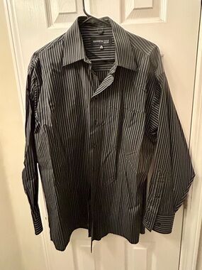 Kenneth Cole Black Pinstripe Dress Shirt
